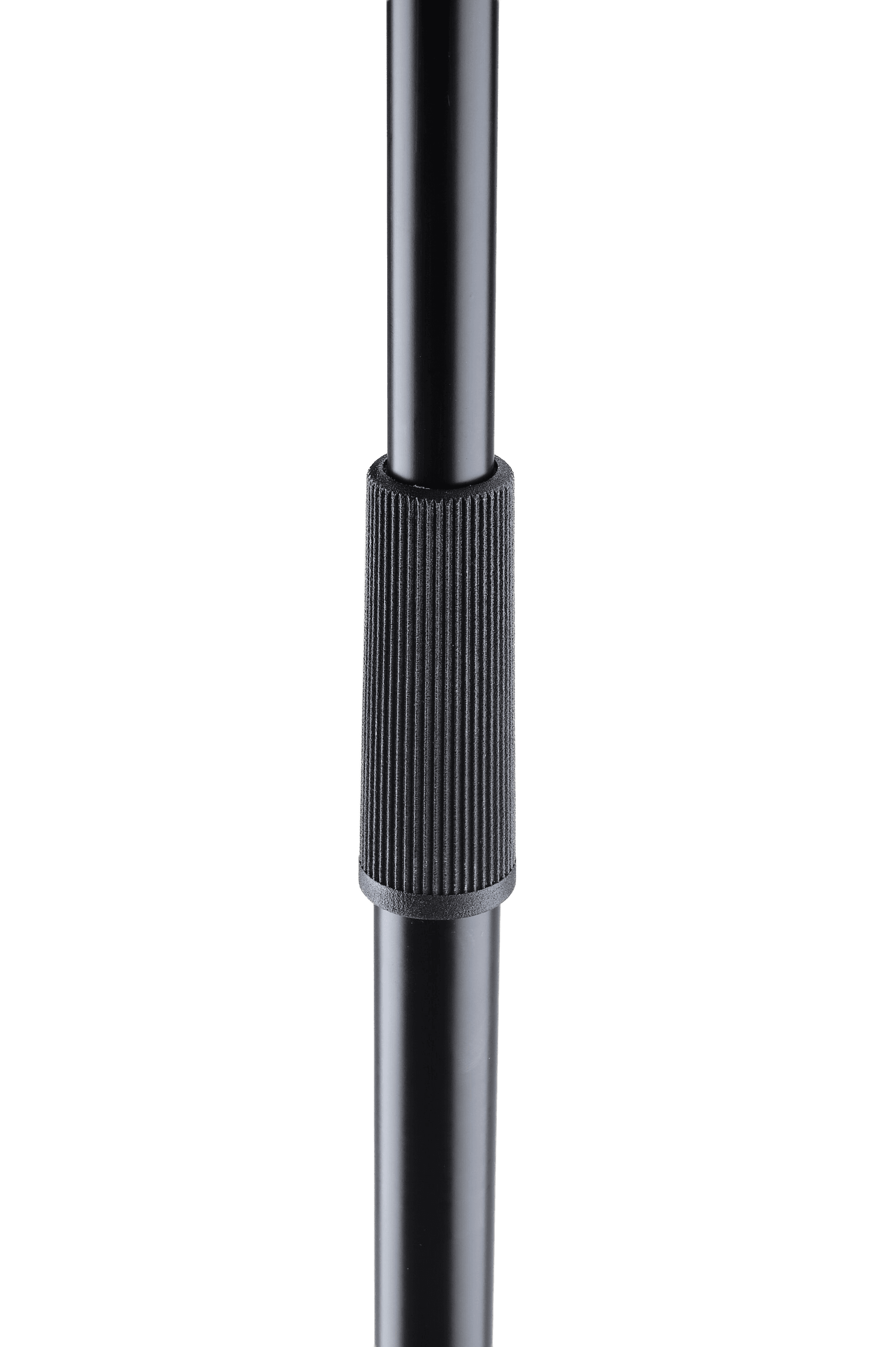 Black straight microphone stand with round base - Image 2