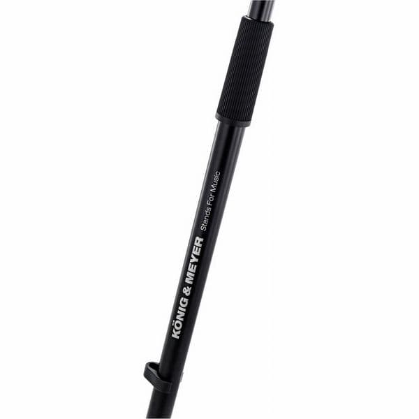 Black straight microphone stand with round base - Image 3